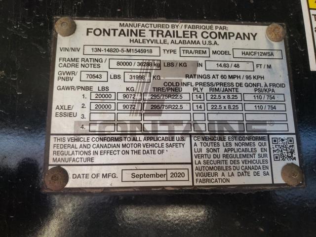 13N148205M1545918 - 2021 FONTAINE FLATBED TR BLACK photo 10