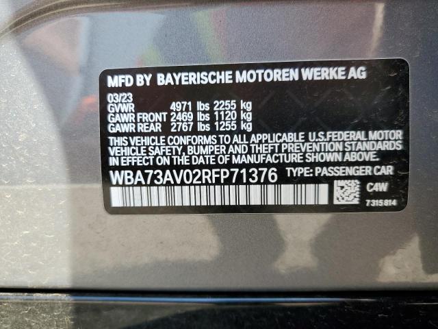 WBA73AV02RFP71376 - 2024 BMW 430XI GRAN COUPE SILVER photo 13