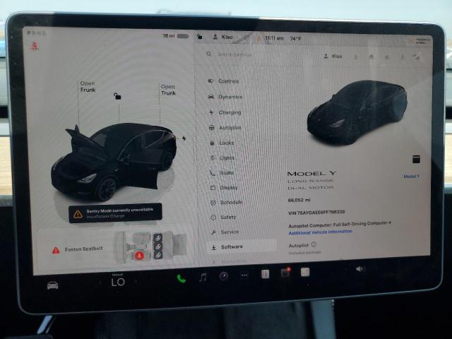 7SAYGAEE6PF796339 - 2023 TESLA MODEL Y BLACK photo 9