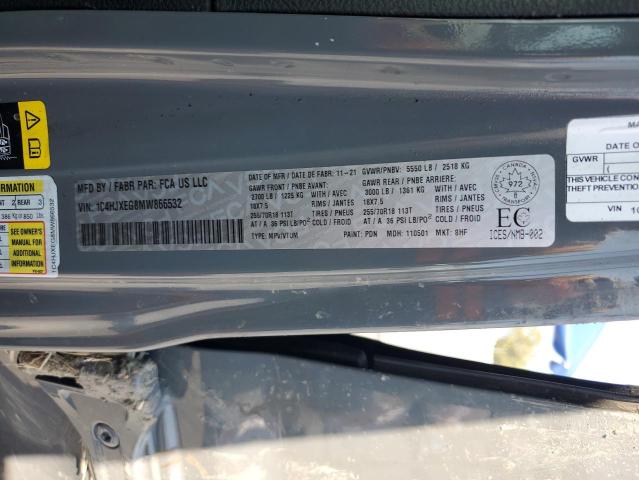 1C4HJXEG8MW866532 - 2021 JEEP WRANGLER U SAHARA GRAY photo 14