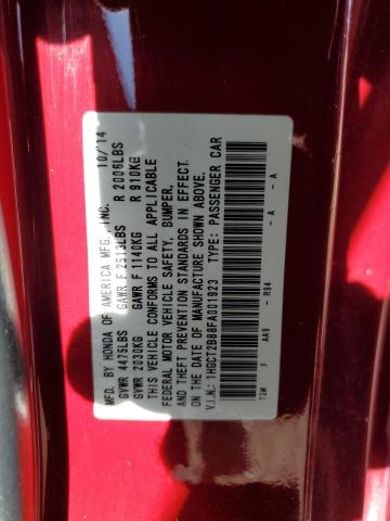1HGCT2B88FA001923 - 2015 HONDA ACCORD EXL 红色 照片 13