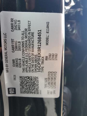 1GCPTFEK8R1268451 - 2024 CHEVROLET COLORADO ZR2 BLACK photo 12