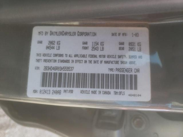 2B3HD46R03H559537 - 2003 DODGE INTREPID SE Boz foto 10