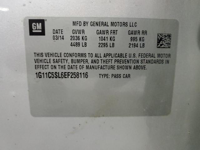 1G11C5SL6EF258116 - 2014 CHEVROLET MALIBU 1LT SILVER photo 13