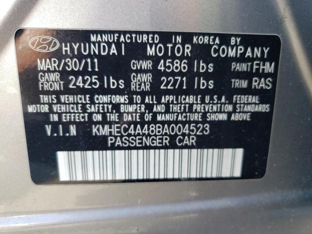 KMHEC4A48BA004523 - 2011 HYUNDAI SONATA HYBRID SILVER photo 12