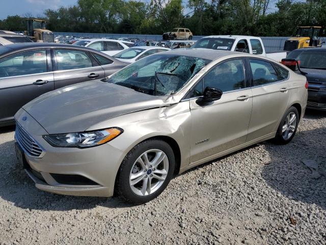 3FA6P0LU0JR133935 - 2018 FORD FUSION SE HYBRID GOLD photo 1