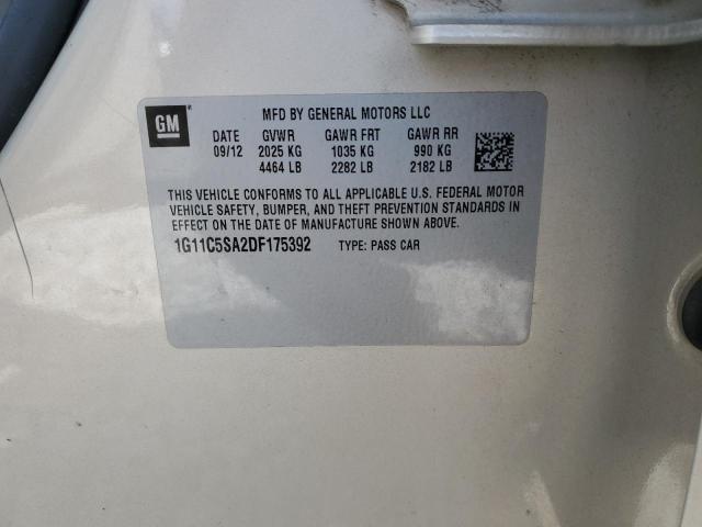 1G11C5SA2DF175392 - 2013 CHEVROLET MALIBU 1LT SILVER photo 12