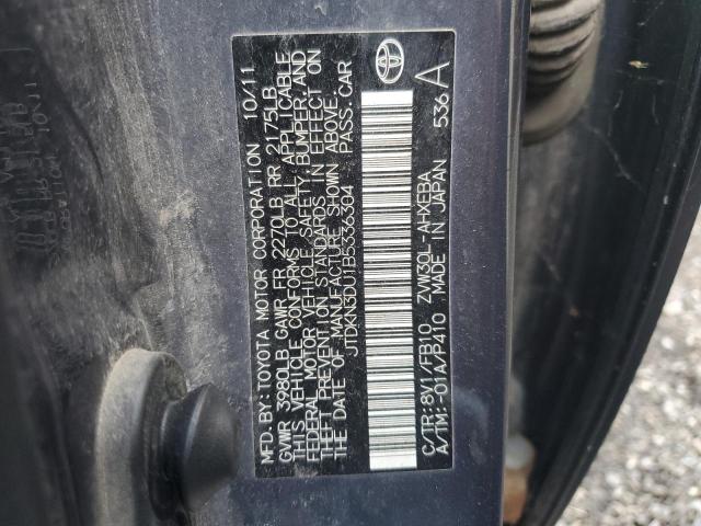 JTDKN3DU1B5336304 - 2011 TOYOTA PRIUS GRAY photo 13