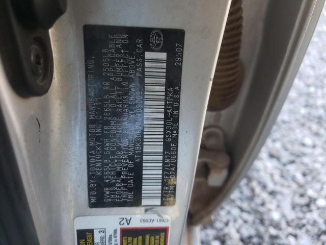 4T1BK3DB2BU409009 - 2011 TOYOTA AVALON BASE 银色 照片 12
