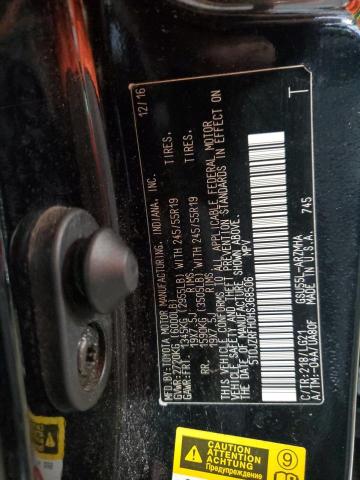 5TDJZRFH0HS368506 - 2017 TOYOTA HIGHLANDER SE შავი ფოტო 12