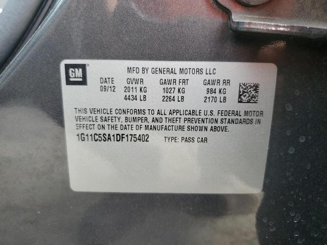 1G11C5SA1DF175402 - 2013 CHEVROLET MALIBU 1LT Gris photo 10