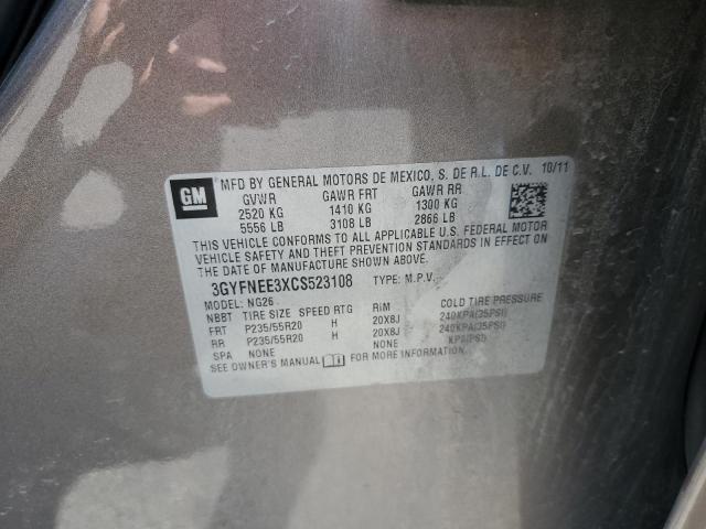 3GYFNEE3XCS523108 - 2012 CADILLAC SRX PERFORMANCE COLLECTION Қоңыр фото 14