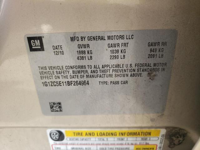 1G1ZC5E11BF264964 - 2011 CHEVROLET MALIBU 1LT 米色 照片 12