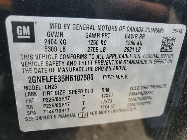 2GNFLFE35H6107580 - 2017 CHEVROLET EQUINOX LT BLACK photo 14