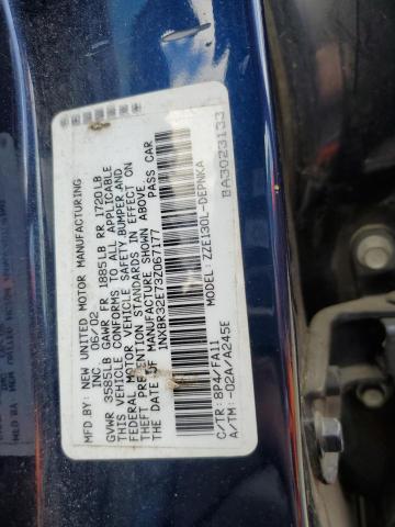 1NXBR32E73Z067177 - 2003 TOYOTA COROLLA CE BLUE photo 12