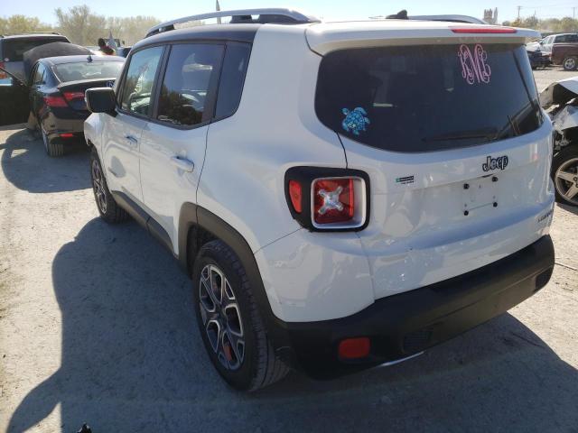 ZACCJADB9HPE78130 - 2017 JEEP RENEGADE LIMITED WHITE photo 3