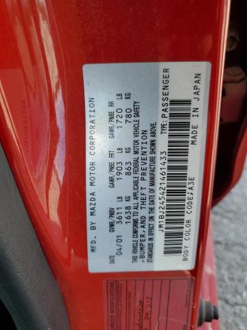 JM1BJ245421461433 - 2002 MAZDA PROTEGE PR5 红色 照片 12