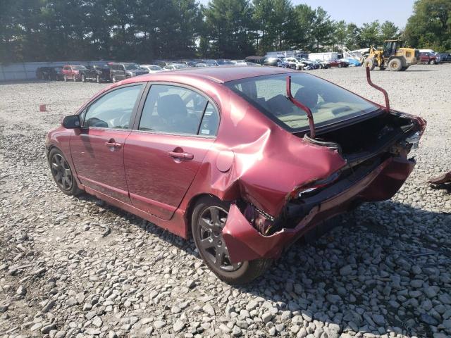 1HGFA16578L059784 - 2008 HONDA CIVIC LX RED photo 2