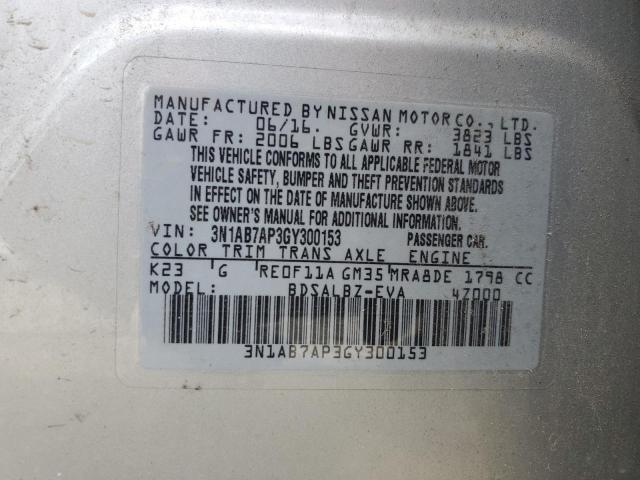 3N1AB7AP3GY300153 - 2016 NISSAN SENTRA S SILVER photo 12