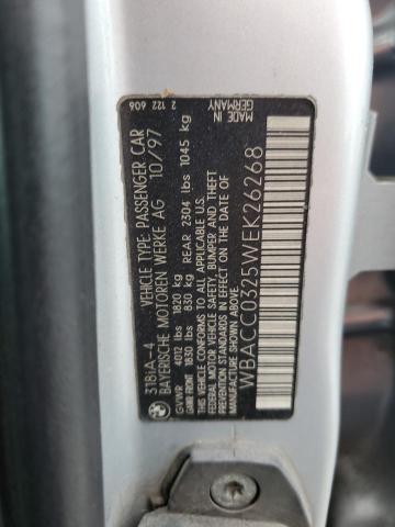 WBACC0325WEK26268 - 1998 BMW 3 SERIES I AUTOMATIC SILVER photo 13