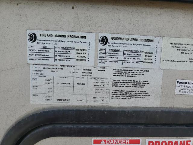 4X4FSBJ26FU076785 - 2015 SALM FOREST RIV TWO TONE photo 10