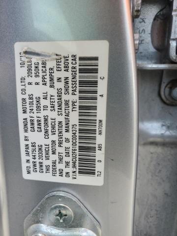 JH4CU2F61DC004375 - 2013 ACURA TSX TECH SILVER photo 12