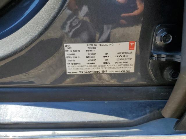 5YJSA1E25HF215845 - 2017 TESLA MODEL S 灰色 照片 12