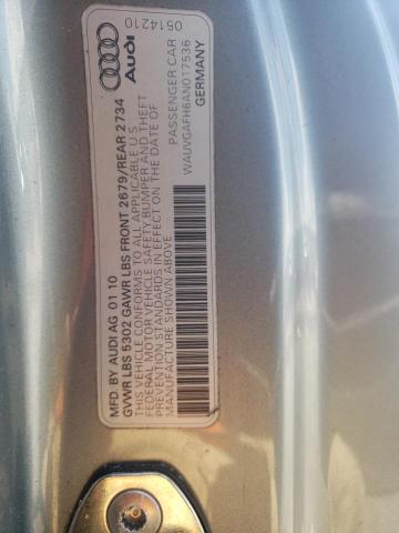 WAUVGAFH6AN017536 - 2010 AUDI S5 PRESTIGE GRAY photo 12