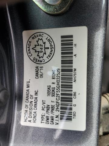 2HGFC2F55GH032529 - 2016 HONDA CIVIC LX GRAY photo 12