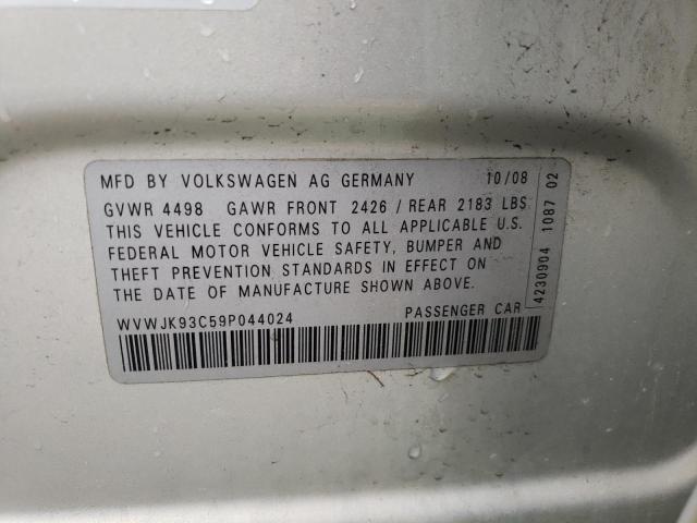 WVWJK93C59P044024 - 2009 VOLKSWAGEN PASSAT TURBO SILVER photo 12