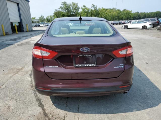 3FA6P0LU5DR231332 - 2013 FORD FUSION SE HYBRID MAROON photo 6