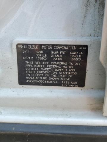 JS2YB5A35C6308744 - 2012 SUZUKI SX4 WHITE photo 12