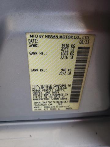 1N4AL3AP7DC900607 - 2013 NISSAN ALTIMA 2.5 SILVER photo 12