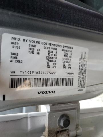 YV1CZ91H341097622 - 2004 VOLVO XC90 T6 SILVER photo 12