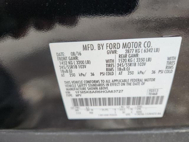 1FM5K8AR6HGA63727 - 2017 FORD EXPLORER POLICE INTERCEPTOR BLACK photo 13