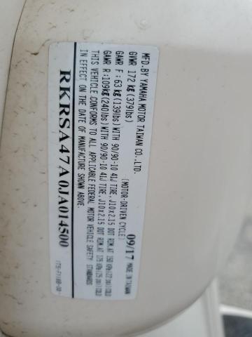 RKRSA47A0JA014500 - 2018 YAMAHA XC50 CREAM photo 10