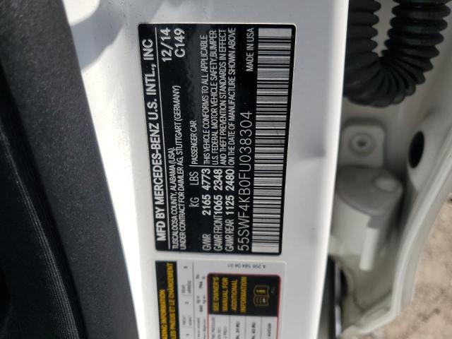 55SWF4KB0FU038304 - 2015 MERCEDES-BENZ C 300 4MATIC WHITE photo 12