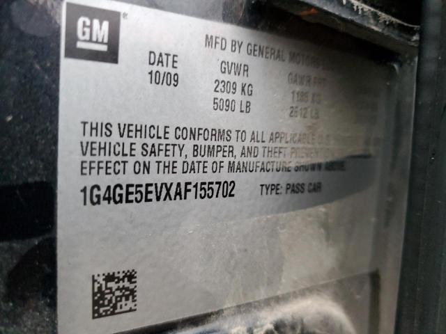 1G4GE5EVXAF155702 - 2010 BUICK LACROSSE CXS BLACK photo 12