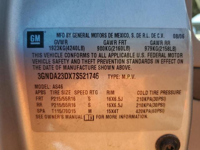 3GNDA23DX7S521746 - 2007 CHEVROLET HHR LT 银色 照片 12