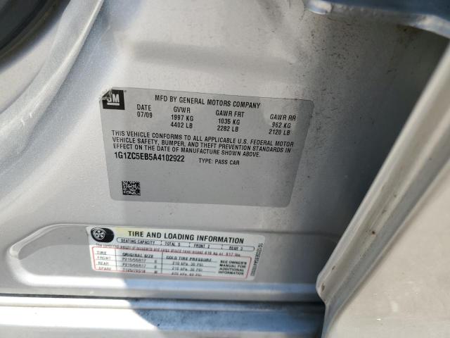 1G1ZC5EB5A4102922 - 2010 CHEVROLET MALIBU 1LT 银色 照片 12