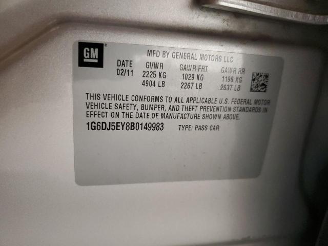 1G6DJ5EY8B0149983 - 2011 CADILLAC CTS PERFORMANCE COLLECTION Серебристый фото 12