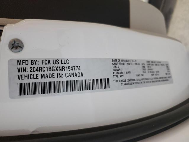 2C4RC1BGXNR194774 - 2022 CHRYSLER PACIFICA TOURING L 白色 照片 13
