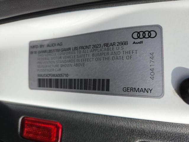 WAUC4CF5XKA005710 - 2019 AUDI S5 PRESTIGE WHITE photo 12