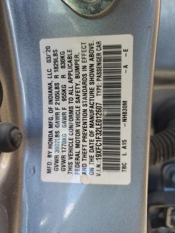 19XFC1F32LE012607 - 2020 HONDA CIVIC EX SILVER photo 13