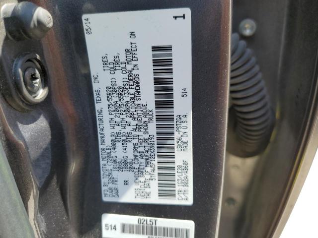 5TFAW5F12EX390193 - 2014 TOYOTA TUNDRA CREWMAX PLATINUM გრაფიტი ფოტო 12