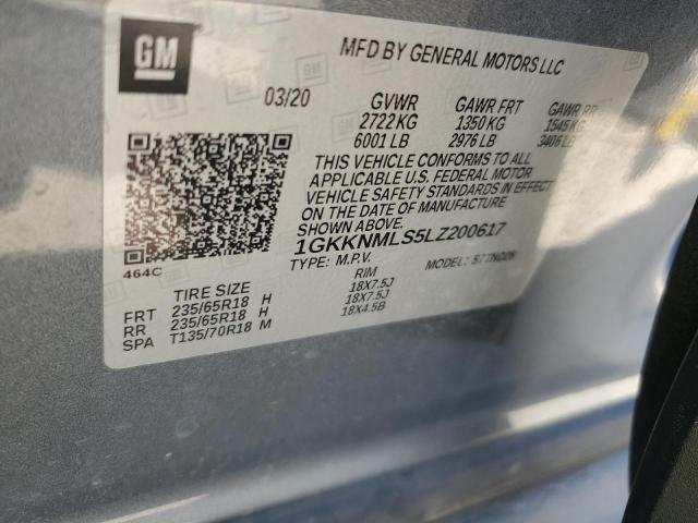 1GKKNMLS5LZ200617 - 2020 GMC ACADIA SLT GRAY photo 14