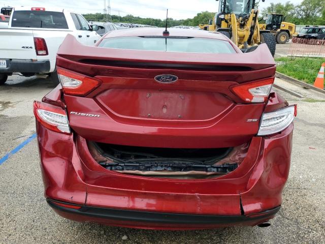 3FA6P0H73GR136405 - 2016 FORD FUSION SE RED photo 6