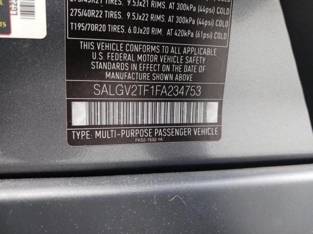 SALGV2TF1FA234753 - 2015 LAND ROVER RANGE ROVE AUTOBIOGRAPHY GRAY photo 10