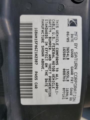 1G8AN15F06Z102387 - 2006 SATURN ION LEVEL 2 银色 照片 13