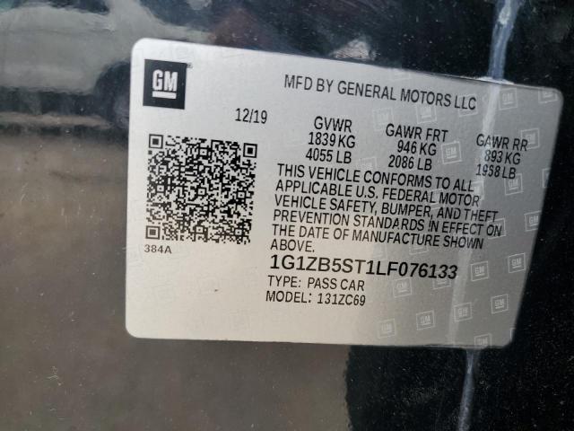 1G1ZB5ST1LF076133 - 2020 CHEVROLET MALIBU LS Schwarz Foto 12